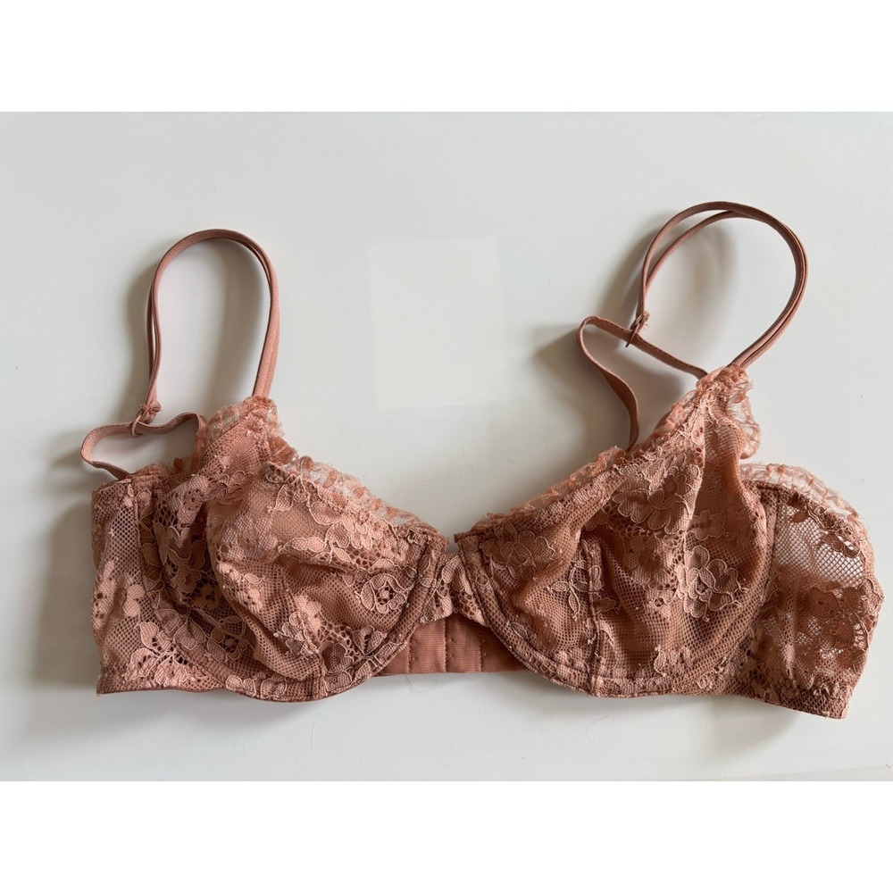 REFORMATION x COSABELLA Brown Lace Underwire Bra 32B Balconette
